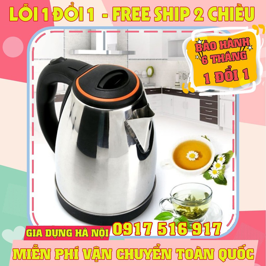 (BH12) Ấm siêu tốc inox 1,8 lít (bảo hành 6 tháng)