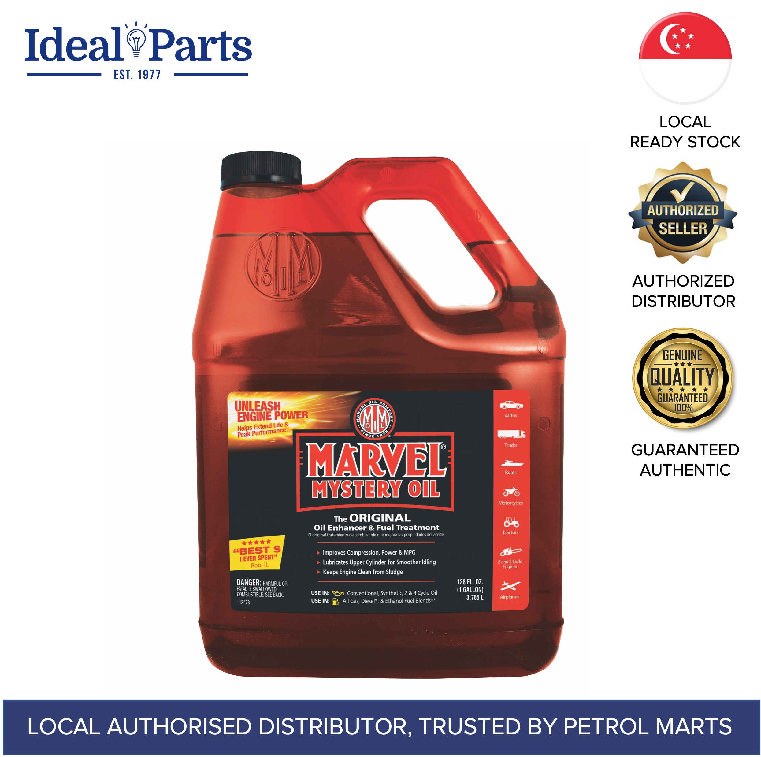 Marvel Mystery Oil - 1 gallon MM14R / Extend Engine Life / Oil Enhancer &  Fuel Treatment / Engine Cleaning & Exhaust