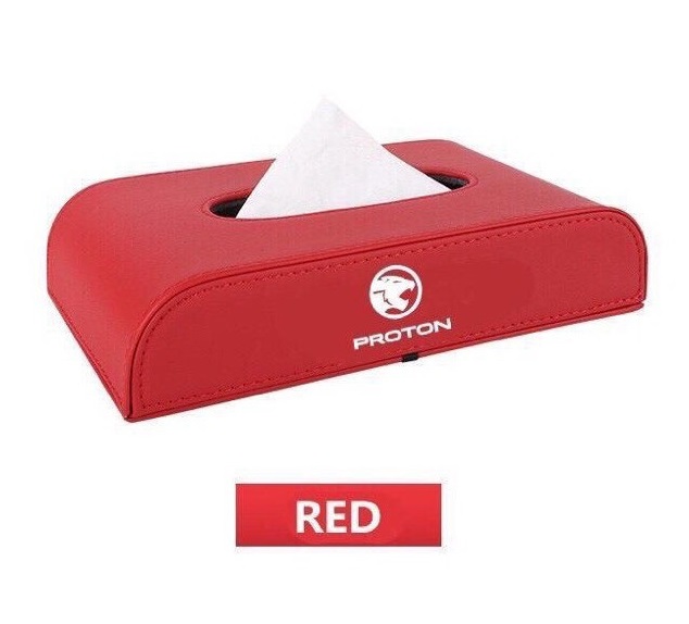 Leather Car Tissue Box Holder PROTON PERODUA HONDA TOYOTA [FREE TISSUE 1 PACK] IRIZ AXIA BEZZA