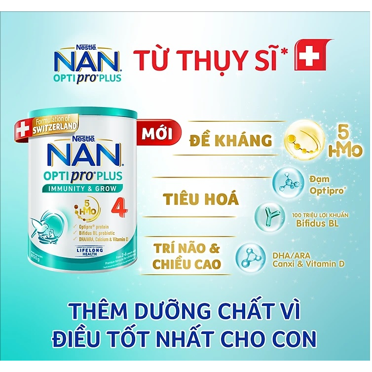 Sữa Nan 4  Optipro Plus 5HMO 850g (Nhập Khẩu Chính Hãng Date 2025)