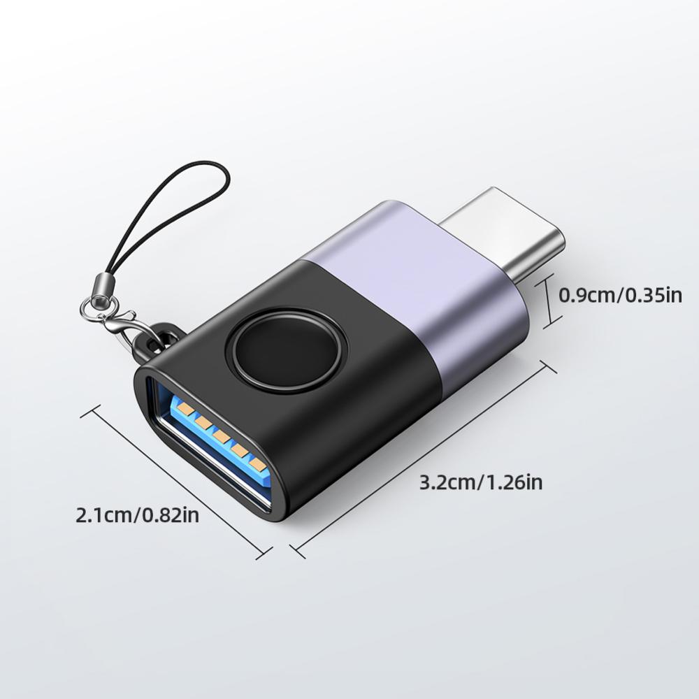 USB-C Data Transfer Converter OTG Transfer Speed 480Mbps Type-C To USB Adapter 22.5W Fast Charging USB C Adapter Connector Aluminum Alloy