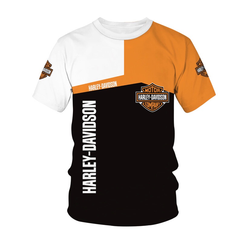 New!Summer 2023!Fashion High Quality Printed Harley Davidson Short Sleeve T-shirt 2023 High quality products (Freeprinting of names)