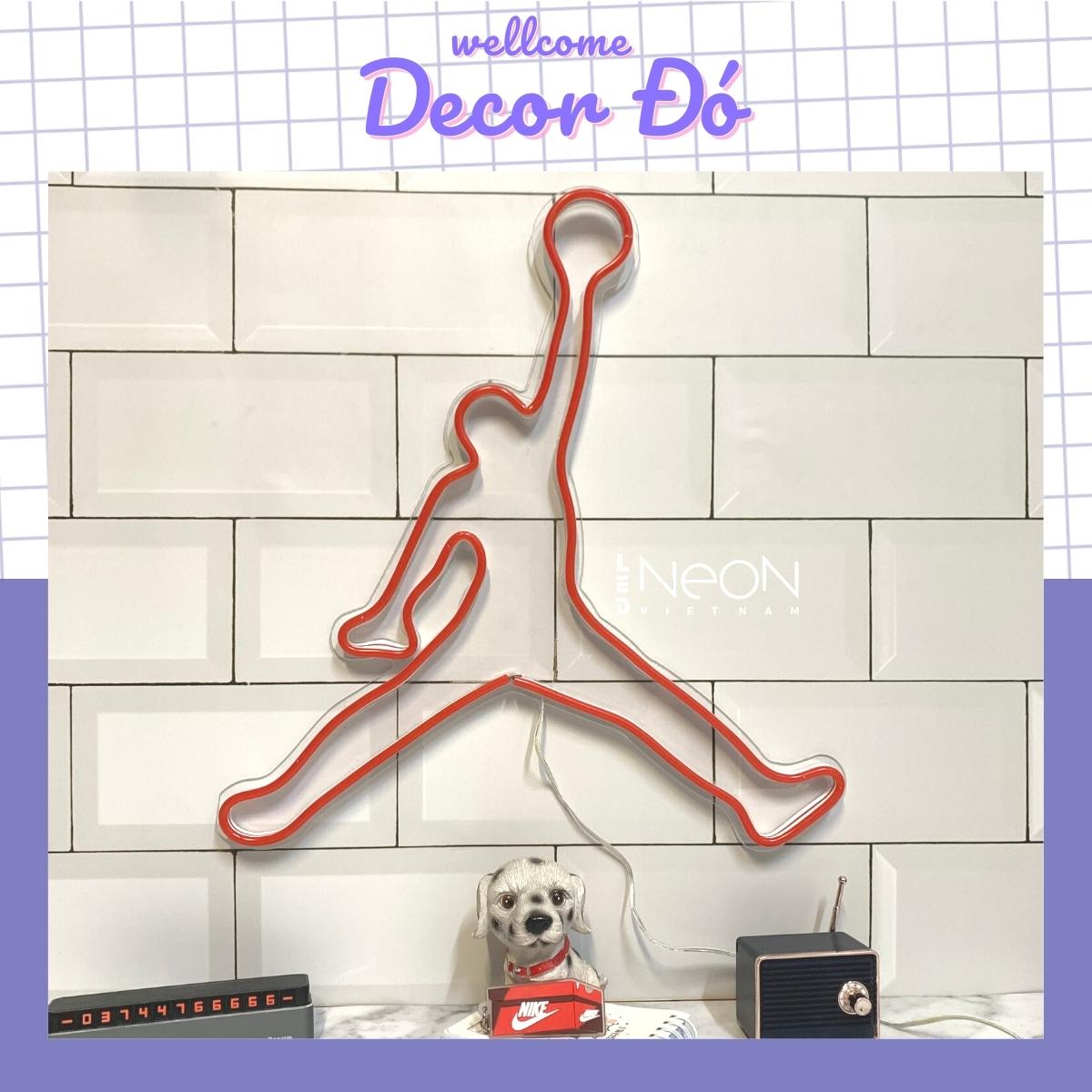 Đèn Neon , Jordan , Size 35x33cm , tặng Miếng Dán , tặng ADAPTER , tặng 1,5m Dây Điện Tàng Hình