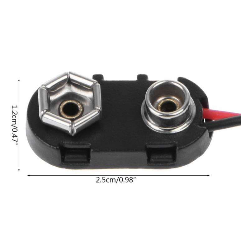Đầu Kẹp Nối Pin PP3 9V 150mm Màu Đen Đỏ