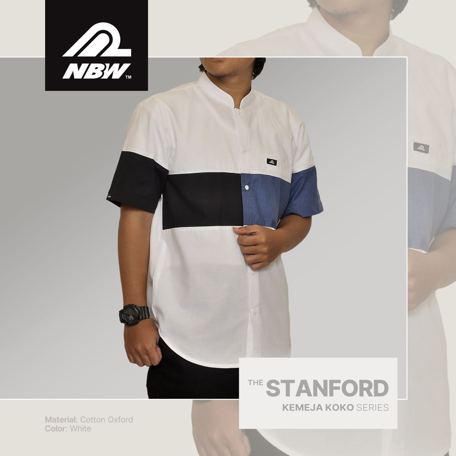 Baju Kemeja Koko Series The Stanford Lengan Pendek Pria Dewasa Terbaru 