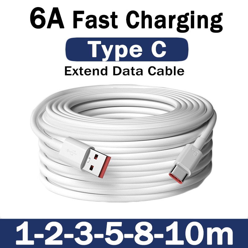 1/5/10m USB Type C Ultra-long Data Wire Fast Charging USB C Cable Extra Long Extend Charger Wire Cord for Samsung Xiaomi Huawei