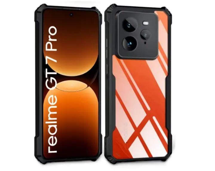 For Realme GT 7 Pro 5G - AirEDGE Technology | 360 Degree Camera Protection | Transparent Hybrid Back Case Mobile Cover - Black RealmeGT7ProXundd