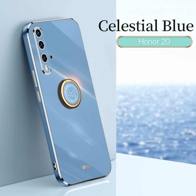 COD Plating Silicone Phone FOR Huawei Nova 5T Case Huawei Nova5T Deluxe Fall Protection with Metal Ring Holder