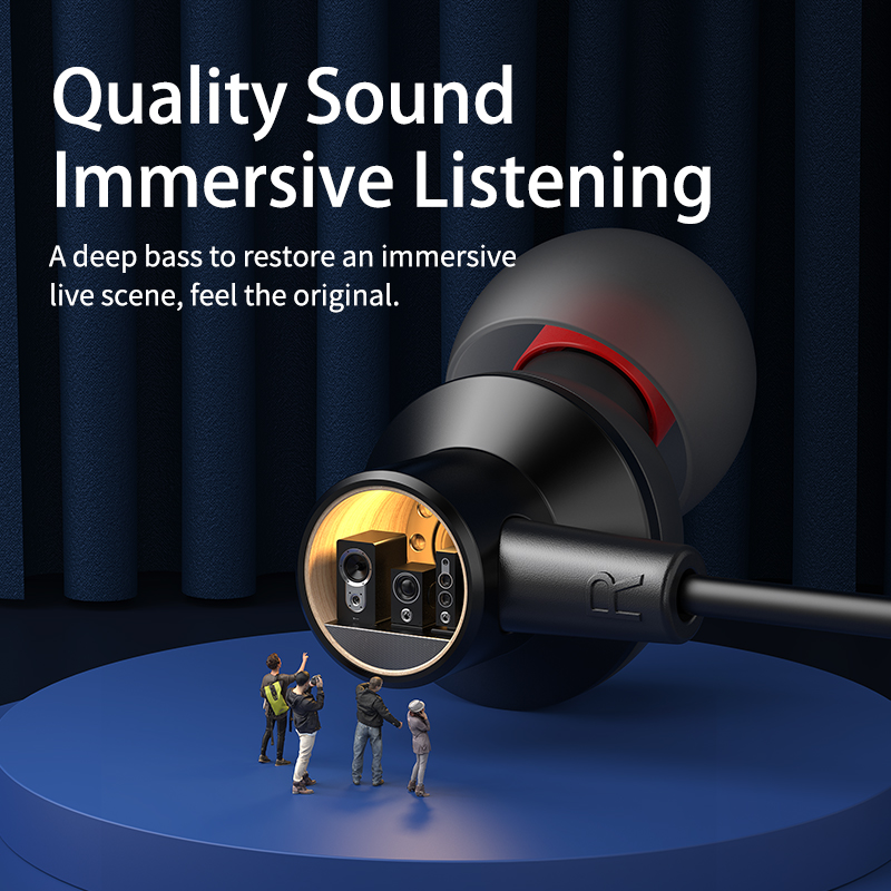 Remax หูฟังแบบมีสายในหู,หูฟังสเตอริโอเสียงเบสบริสุทธิ์หูฟังอินเอียร์ ...