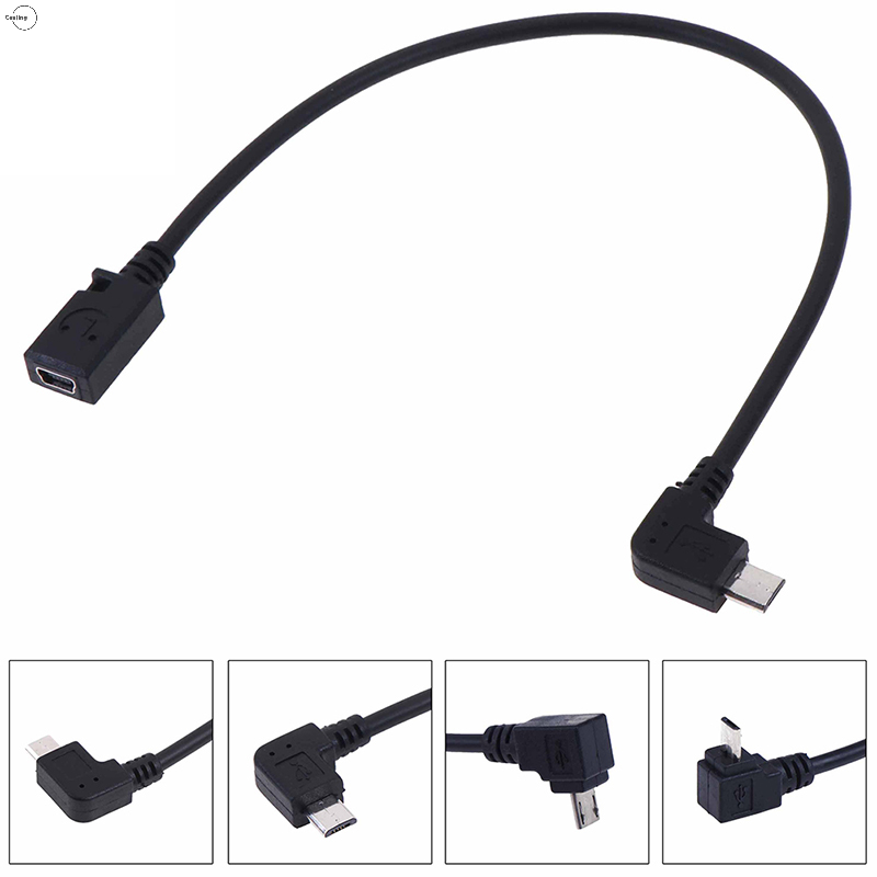 Cjing 90 độ Micro USB nam để Mini USB Nữ adapter chuyển đổi cáp