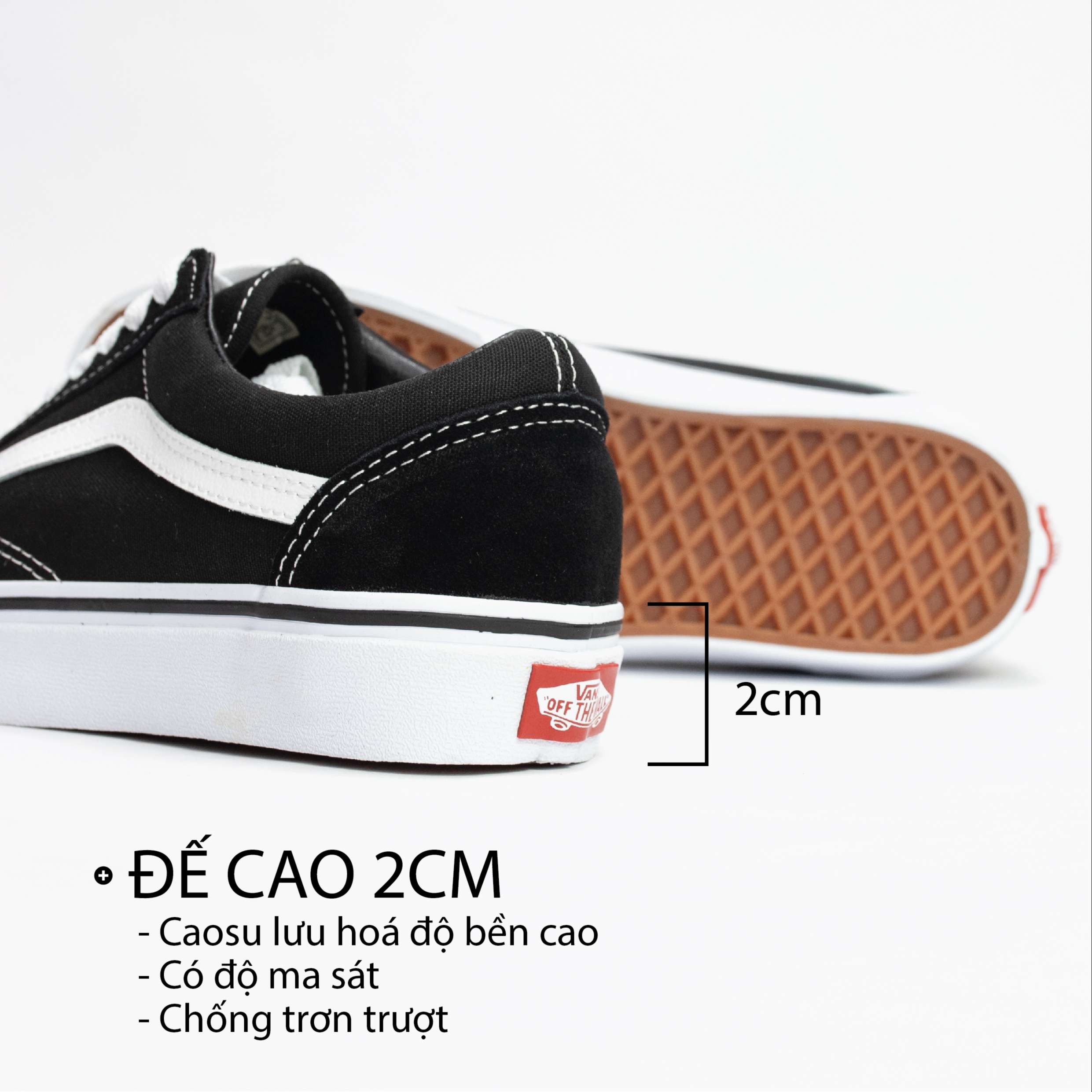 [3-5/8 Hoàn Tiền 25%]Giày Vans Chính Hãng Old Skool Black White