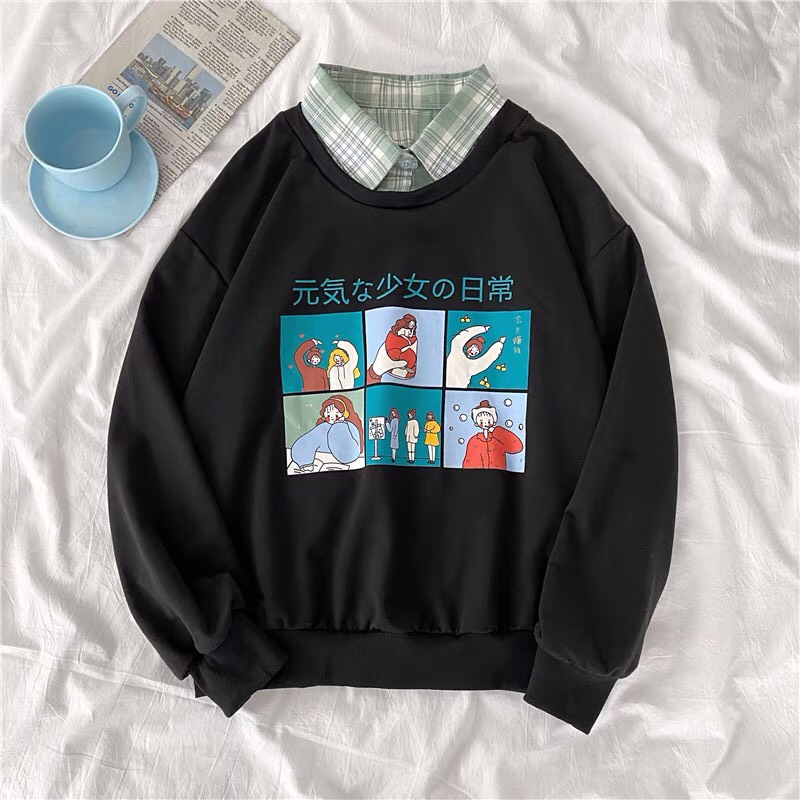 Sét áo thun dài tay sweater lễ hội mùa đông kèm quần bom chun gấu siêu cá tính
