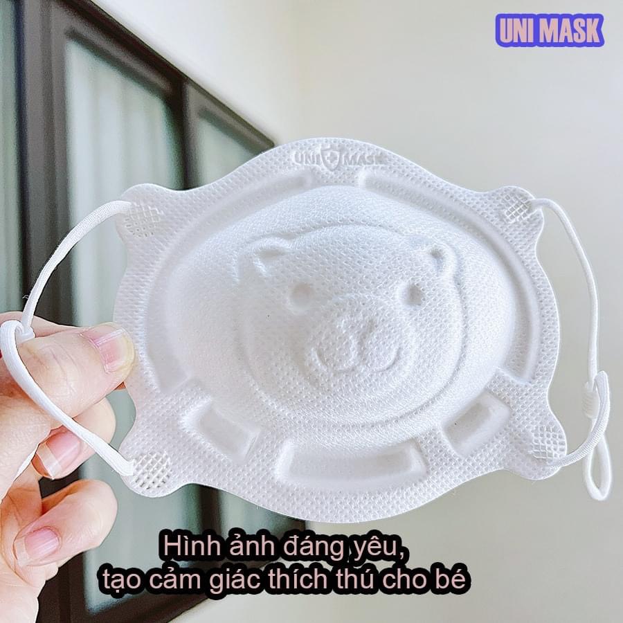 COMBO 2 SÉT 6C KT GẤU TRẮNG UNI MASK CAO CẤP CHO BÉ (0-3T)