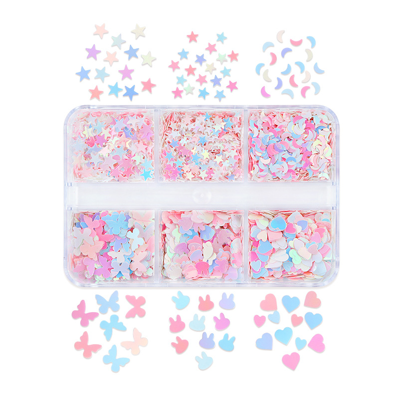Khay hoạt hình bướm & thỏ đủ màu pastel trang trí móng tay