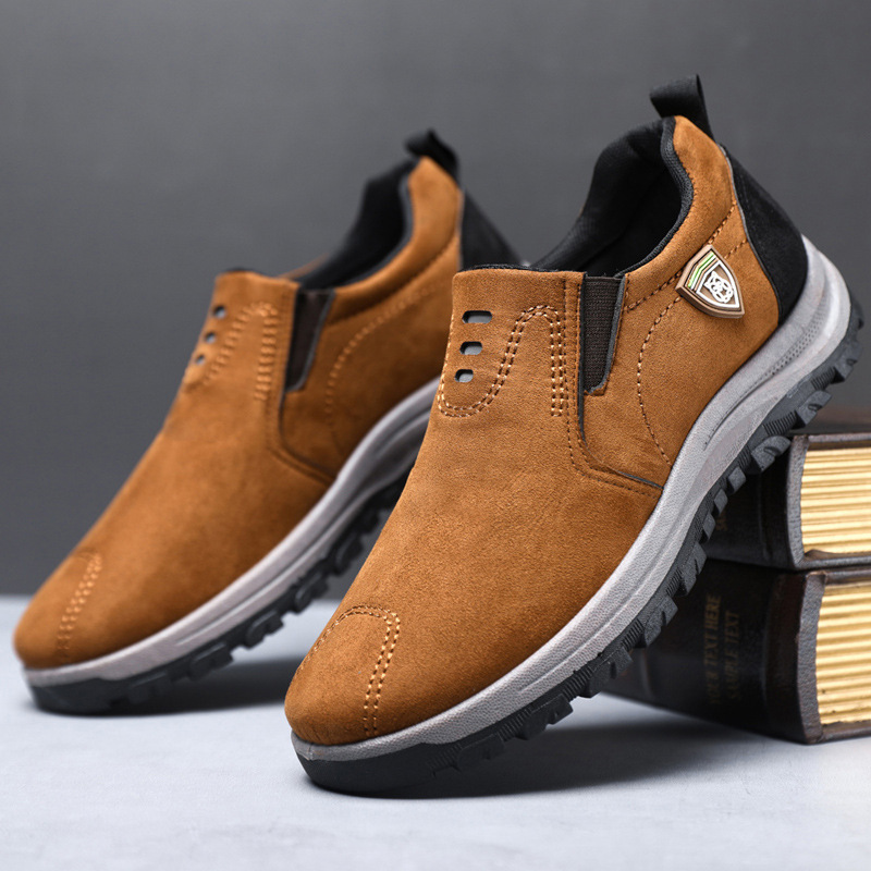 VASIBAEN New men's shoes sleeve leather surface breathable single shoes Korean version fashionable and comfortable men's sports and leisure shoes