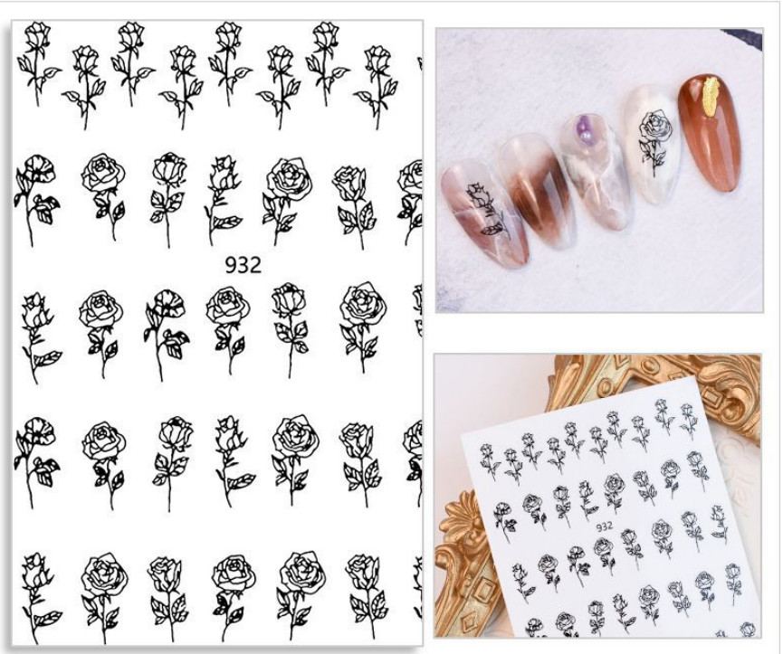 STICKER DÁN MÓNG HOA HỒNG HÓT