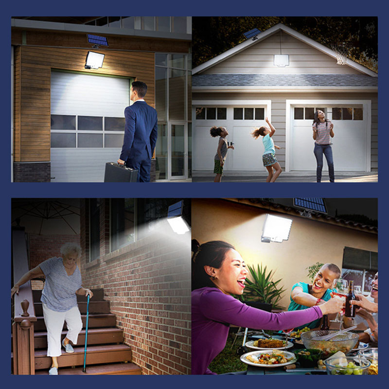 JJT [Miễn Phí Vận Chuyển]Đèn năng lượng mặt trời đèn tường chiếu sáng ngoài trời đèn vườn điều khiển từ xa đèn thiết bị cảm biến con người siêu sáng đèn sân khấu