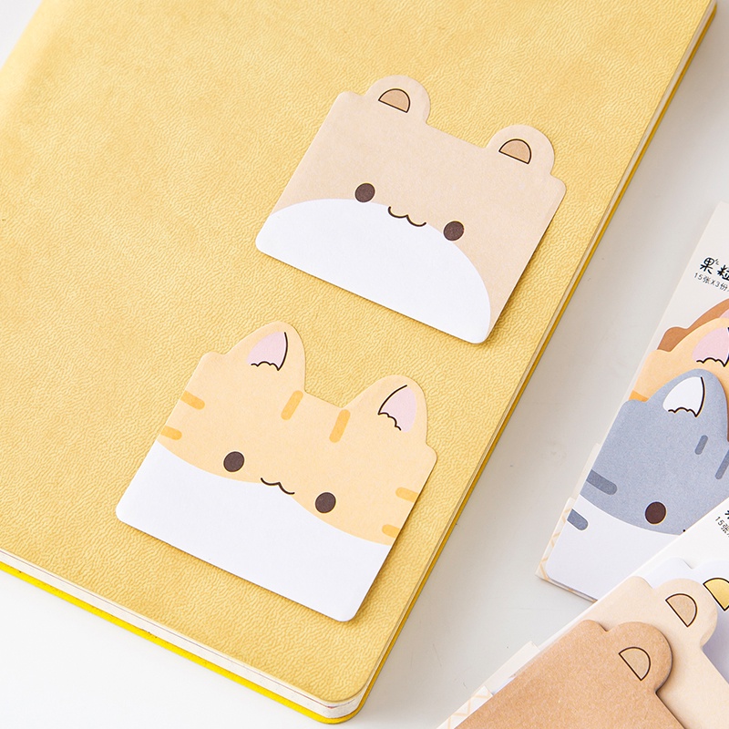 45 Sheets Japanese Cartoon Pet Series Sticky Notes Student Tearable Note Paper Set
