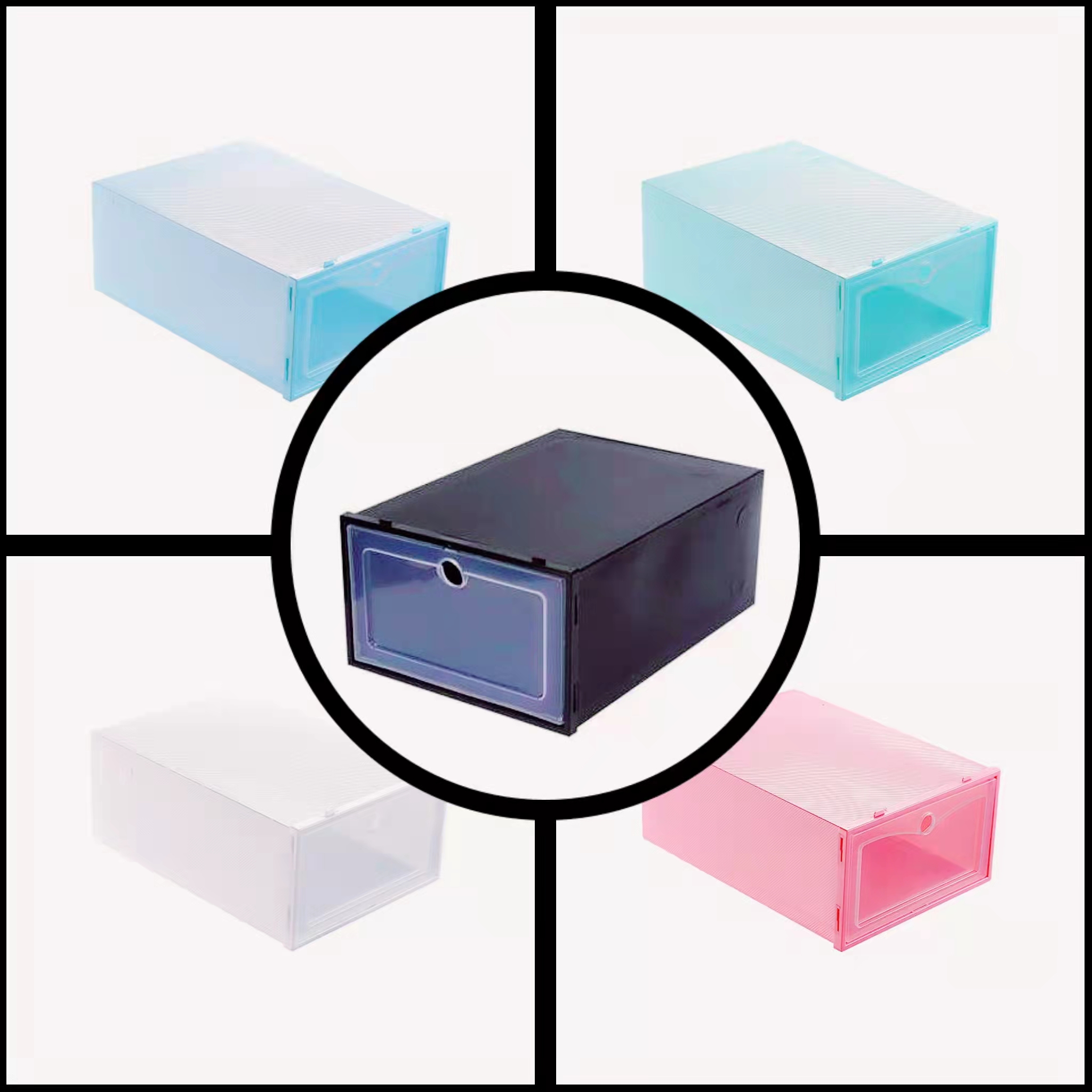 Colorful Stockable Shoe Box Storage Organizer Drawer Storage Shoes