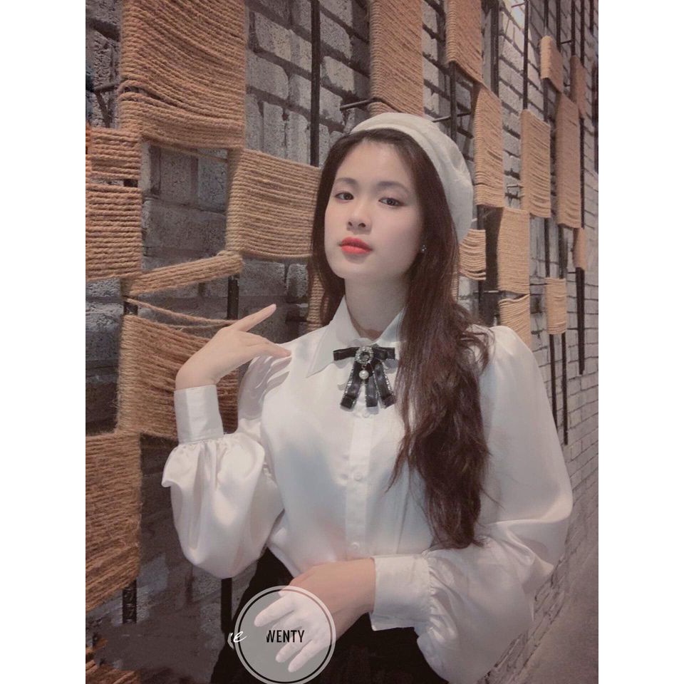 Áo sơ mi lụa, mẫu sơ mi thời trang nữ tính cách điệu dành cho phái nữ