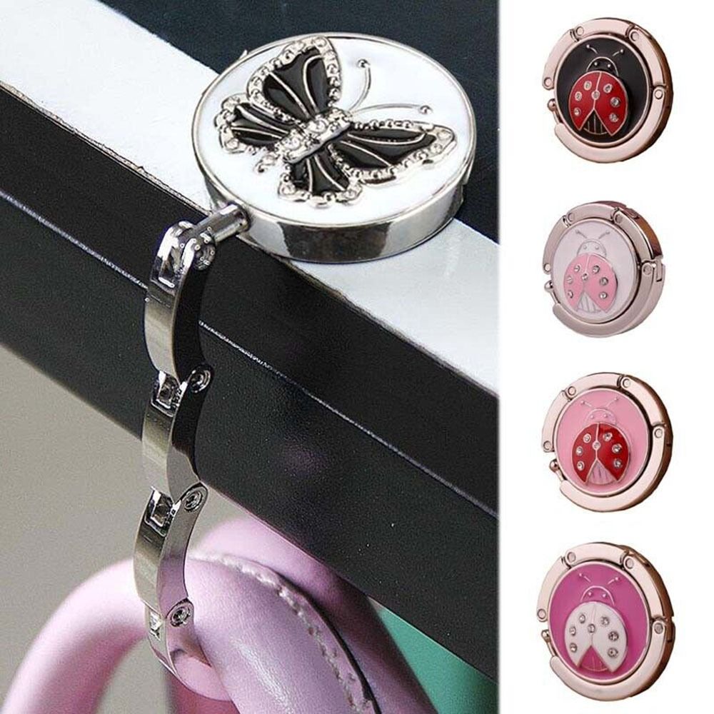Purse Holder 4-Pack Foldable Butterfly Purse Hooks Cute Bag
