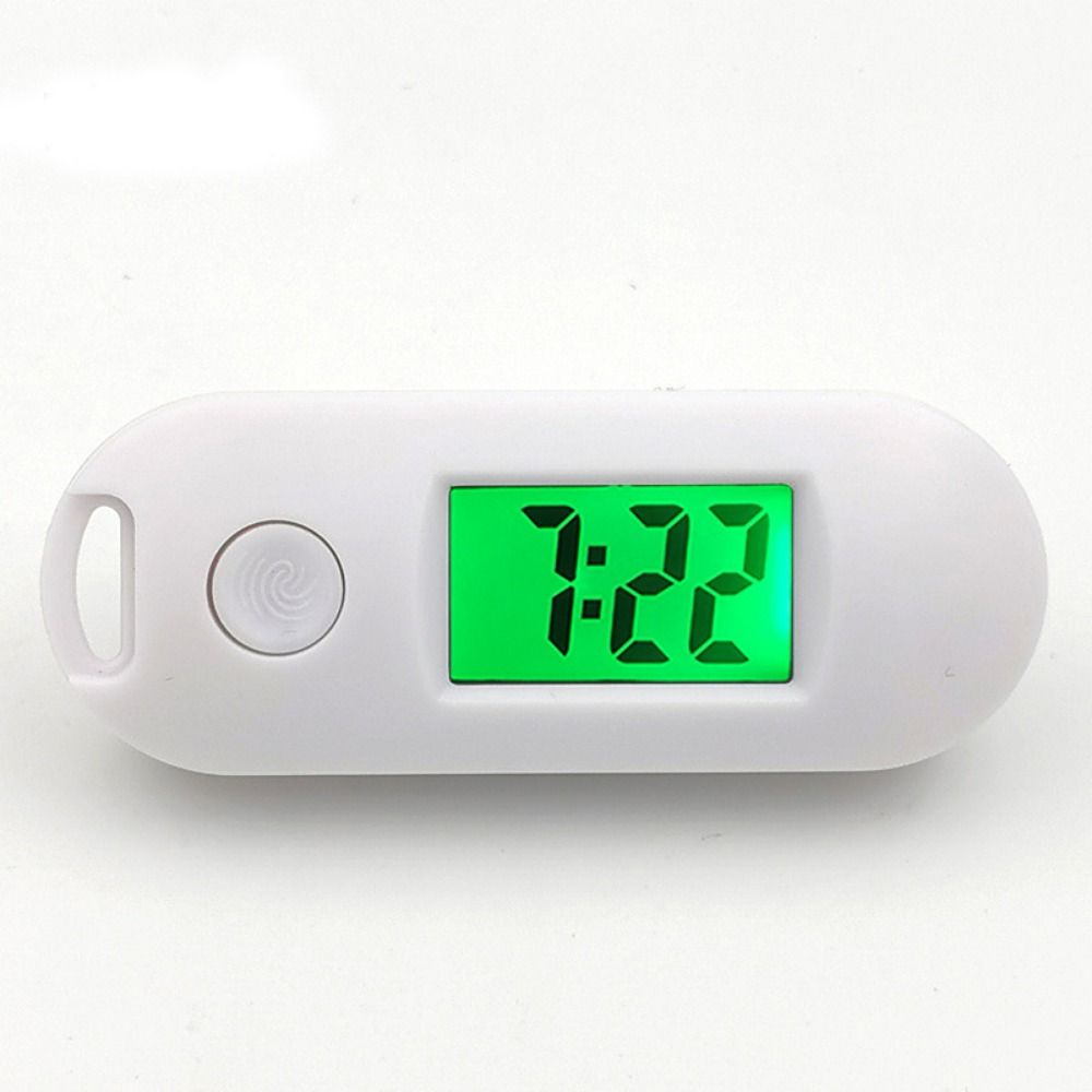 LCD Display Luminous Digital Electronic Clock Keychain Key Display Oval ...