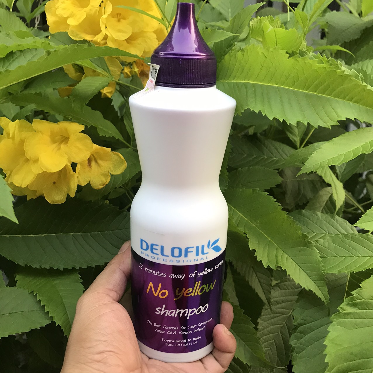 [HCM]Dầu gội tím khử sắc tố vàng Delofil No Yellow Shampoo 500ml
