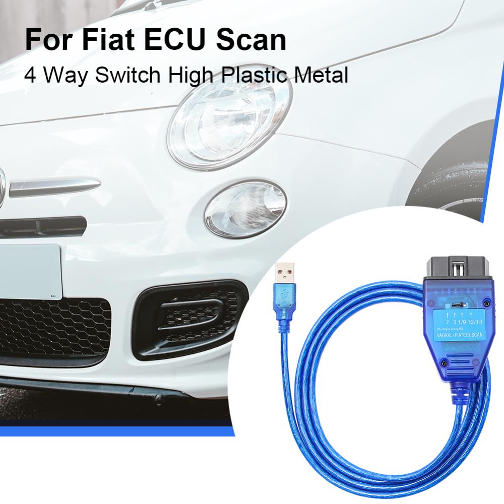 【New Arrival】ECUSCAN USB Diagnostic Interface FT232RL Chip OBD2 Code Reader with 4 Way Switch Car ECU Scan Tool for VAG KKL Fiat
