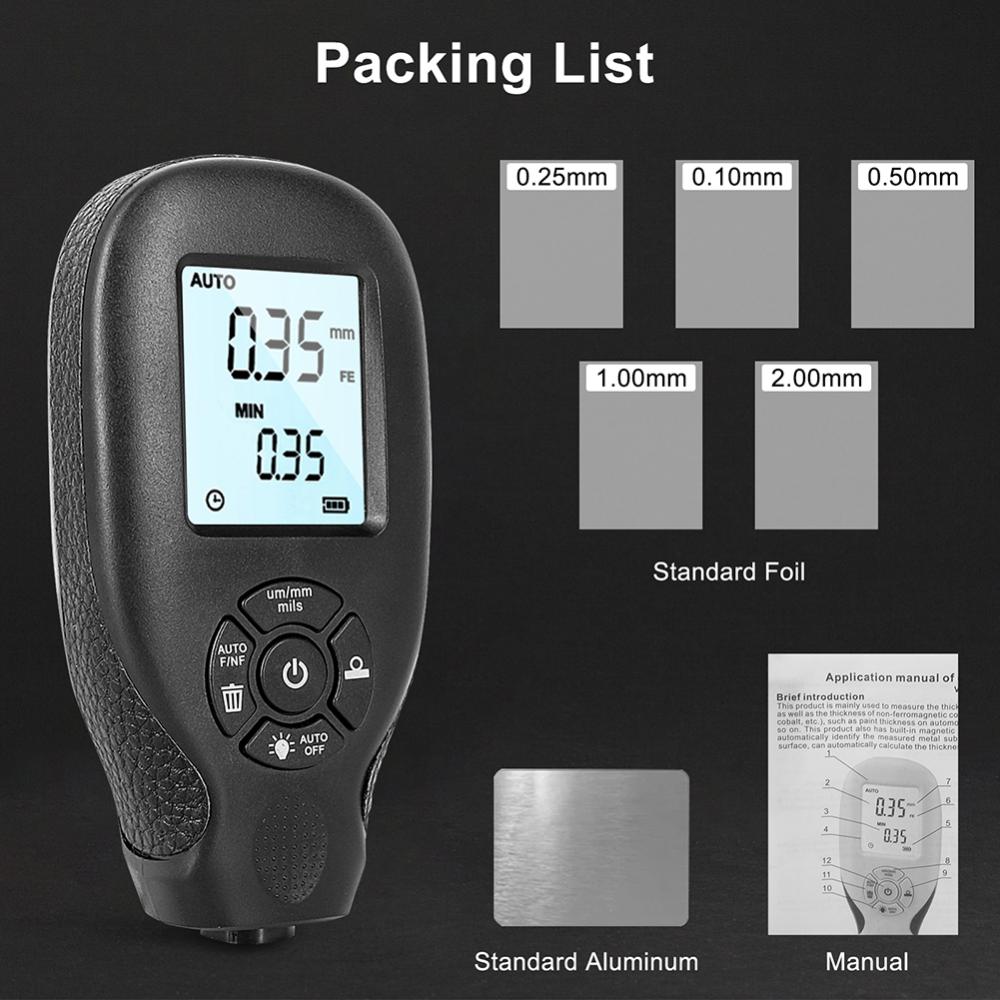 Paint Thickness Tester Automatic Detection Digital Coating Thickness Gauge High-precision Measuring Instruments for Manufacturing Metal Processing