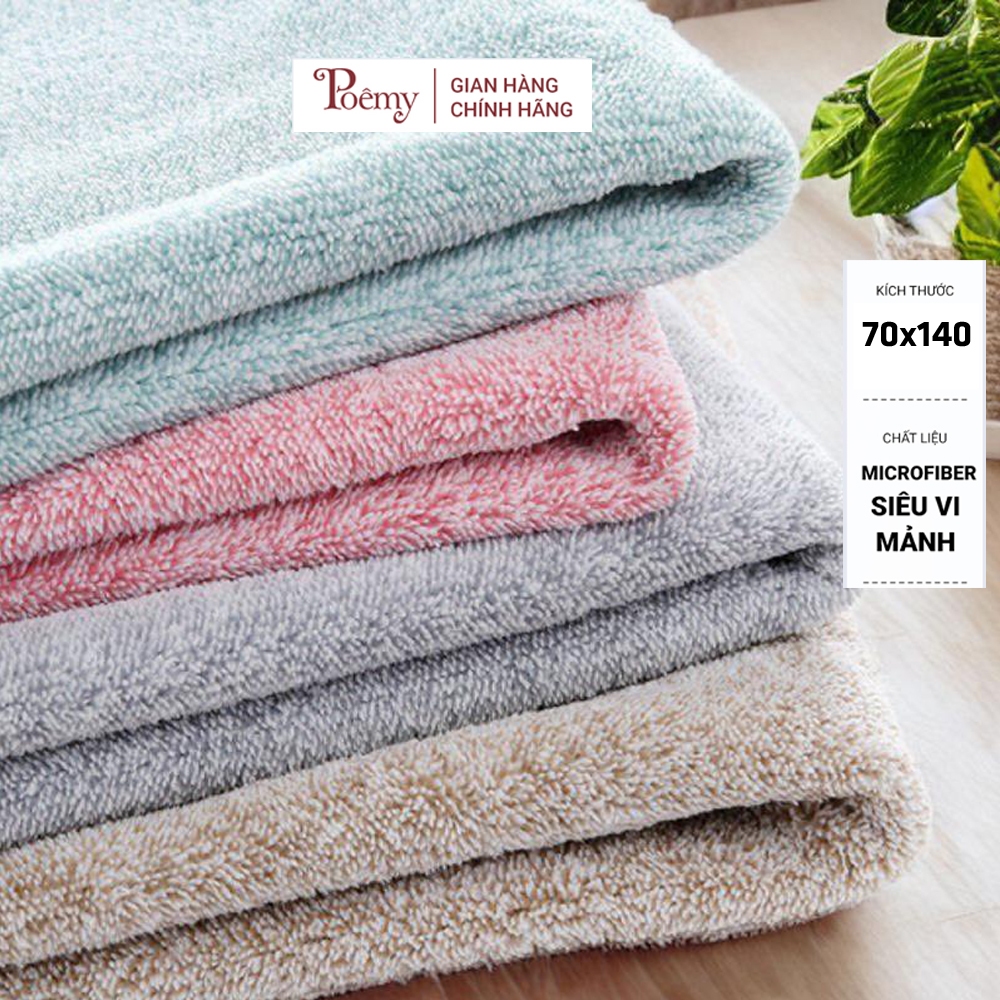 Khăn tắm Poêmy ST KT(70x140cm) - Trơn không sọc