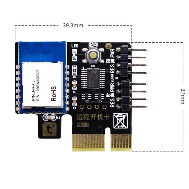 Tuya Wifi Computer Power Reset Switch PCIe Card for PC Computer,APP Remote Control,Support Google Home