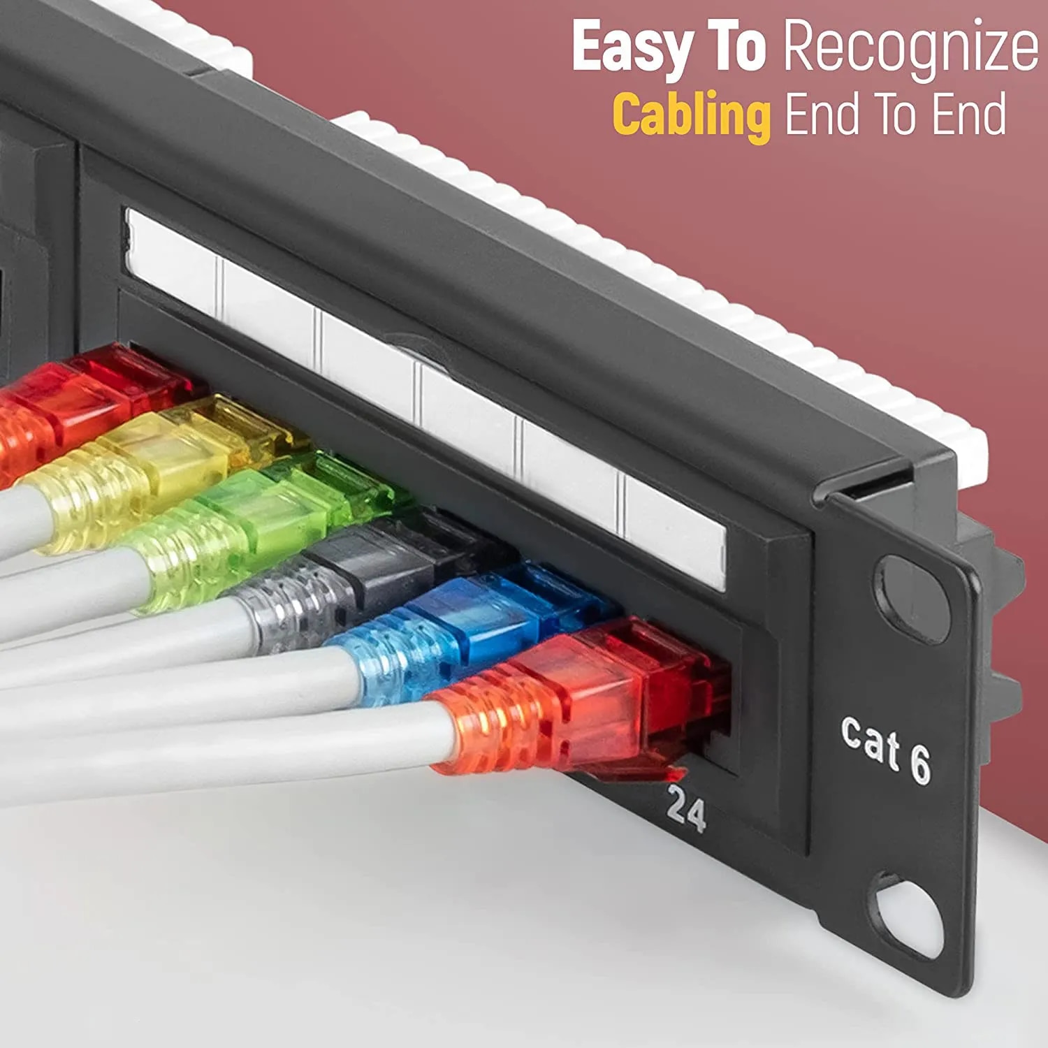 Zoerax RJ45 Cat6 Pass Through Connectors, Assorted Colors, EZ To Crimp Modular Plug For Solid Or Stranded UTP Network