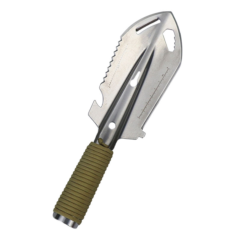 Stainless steel multi-functional sapper shovel, outdoor camping survival tool, vehicle-mounted small hand shovel, garden shovel