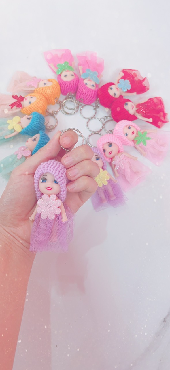 Búp bê chibi có móc khóa treo cặp xinh xắn 10cm