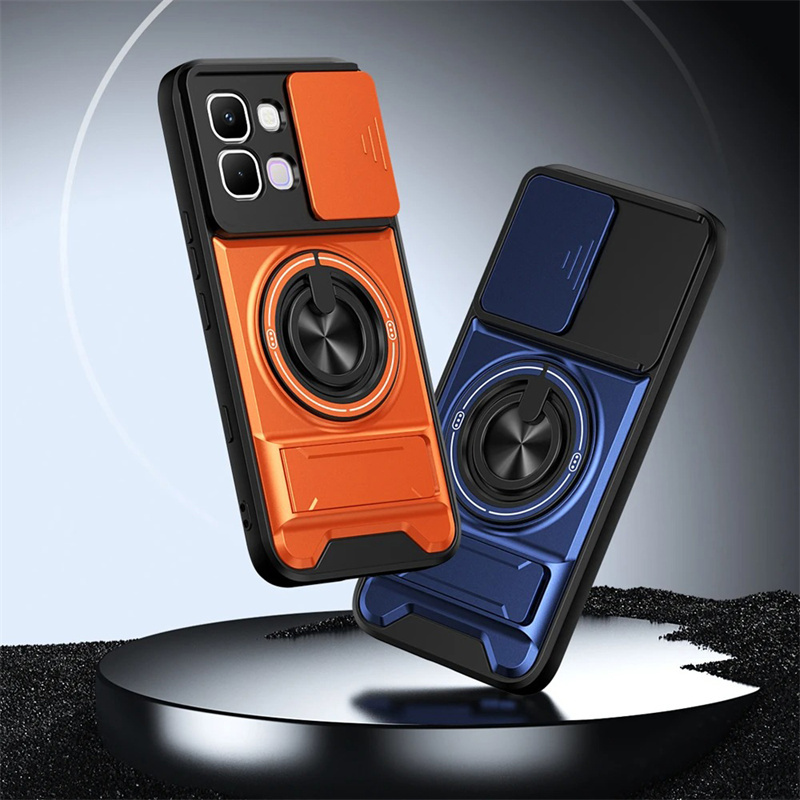 Phone case For Infinix Note Edge 5G Phone Case Magnetic Back Cover Hard Shock Resistant Camera Protection Bracket Navigation Bracket Ring Cover For Infinix Note Edge 5G Cover cases