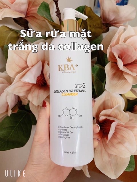 Sữa rửa mặt trắng da collagen KBA 500ml