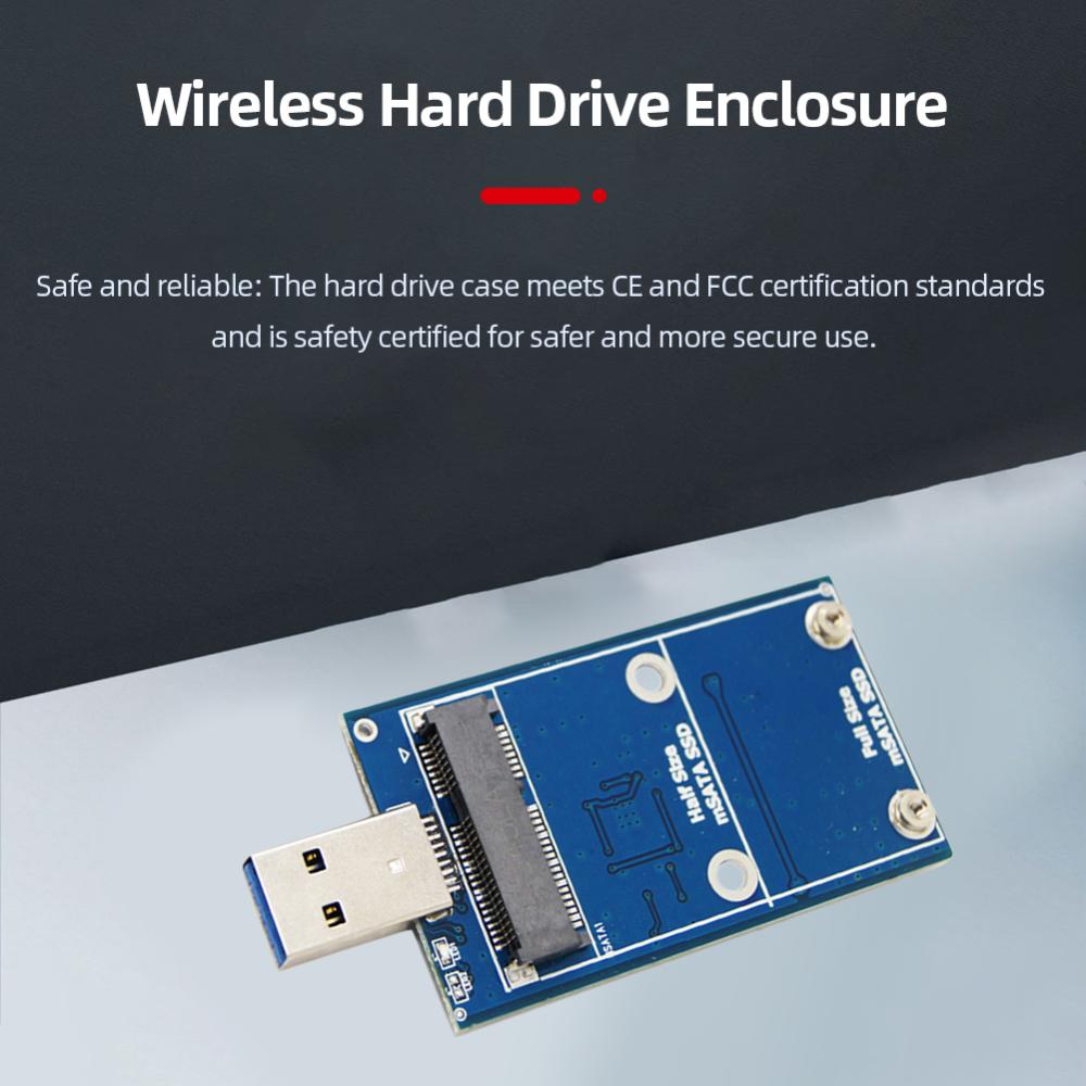 Mini MSATA Để USB 3.0 Hộp đĩa cứng 6Gbps công cụ chuyển đổi SSD Adapter Bao Vây Không Dây Pci-E Cho 30*30/50 mSATA SSD