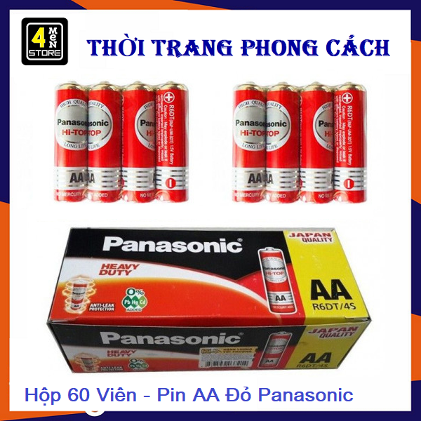 Set 4 Viên Pin AA Panasonic Đỏ - Combo 4 Viên Pin 2A Panasonic Đỏ JAA R6DT 4S/
