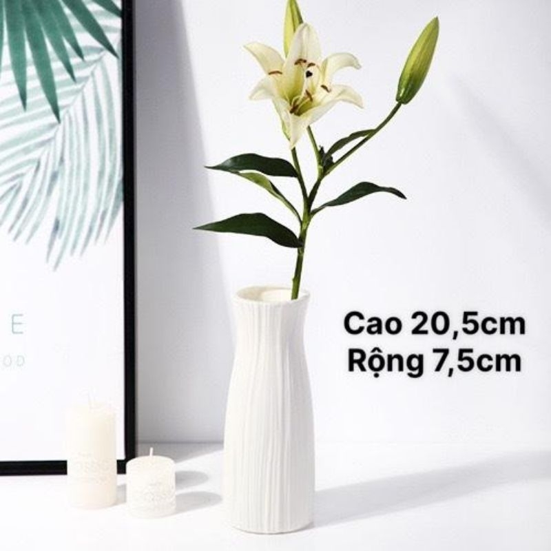 Lọ hoa, bình hoa nhựa giả gốm trang trí cắm hoa decor xinh xắn
