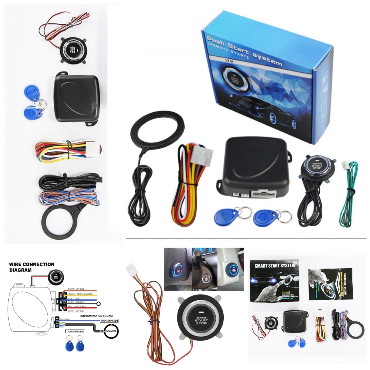 (CHÍNH HÃNG) Bộ đề nổ start stop khởi động xe hơi ô tô bằng nút bấm 12V thông minh mẫu mới loại tốt, phụ kiện ô tô