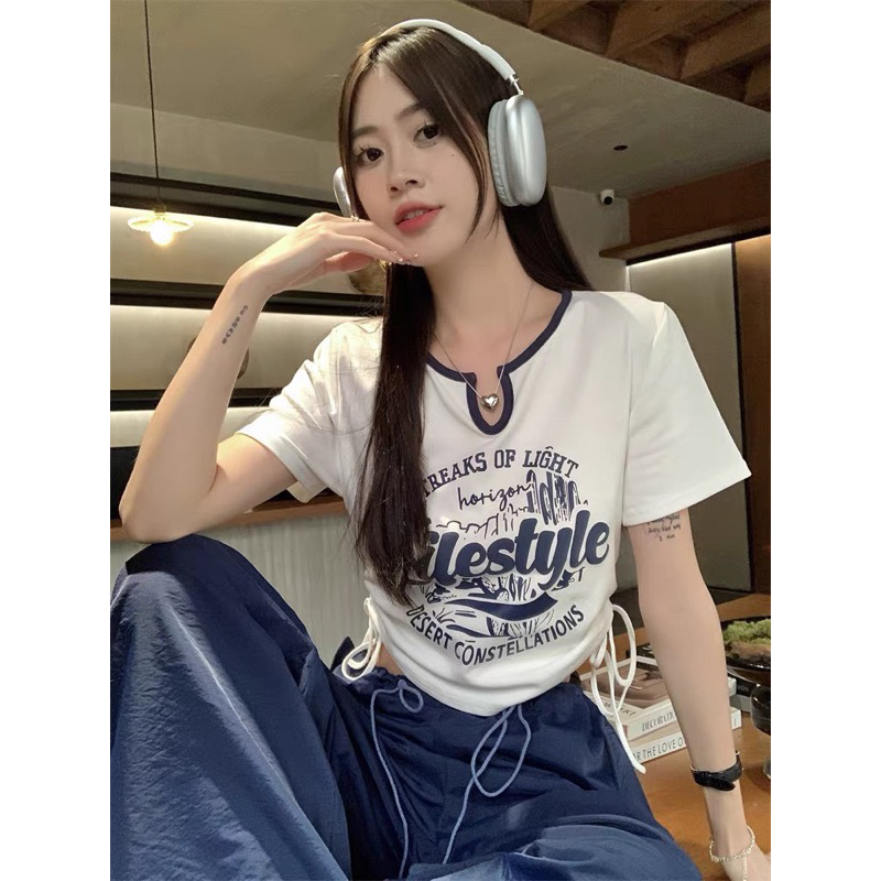 ÁO CROPTOP CỔ V VIỀN STYLE