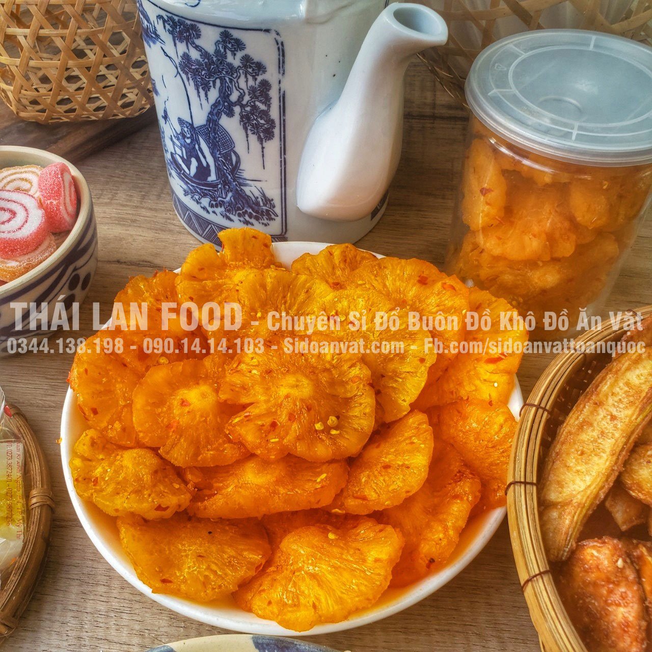 Thơm Sấy Dẻo Muối Ớt Thái Lan Lon 300gram