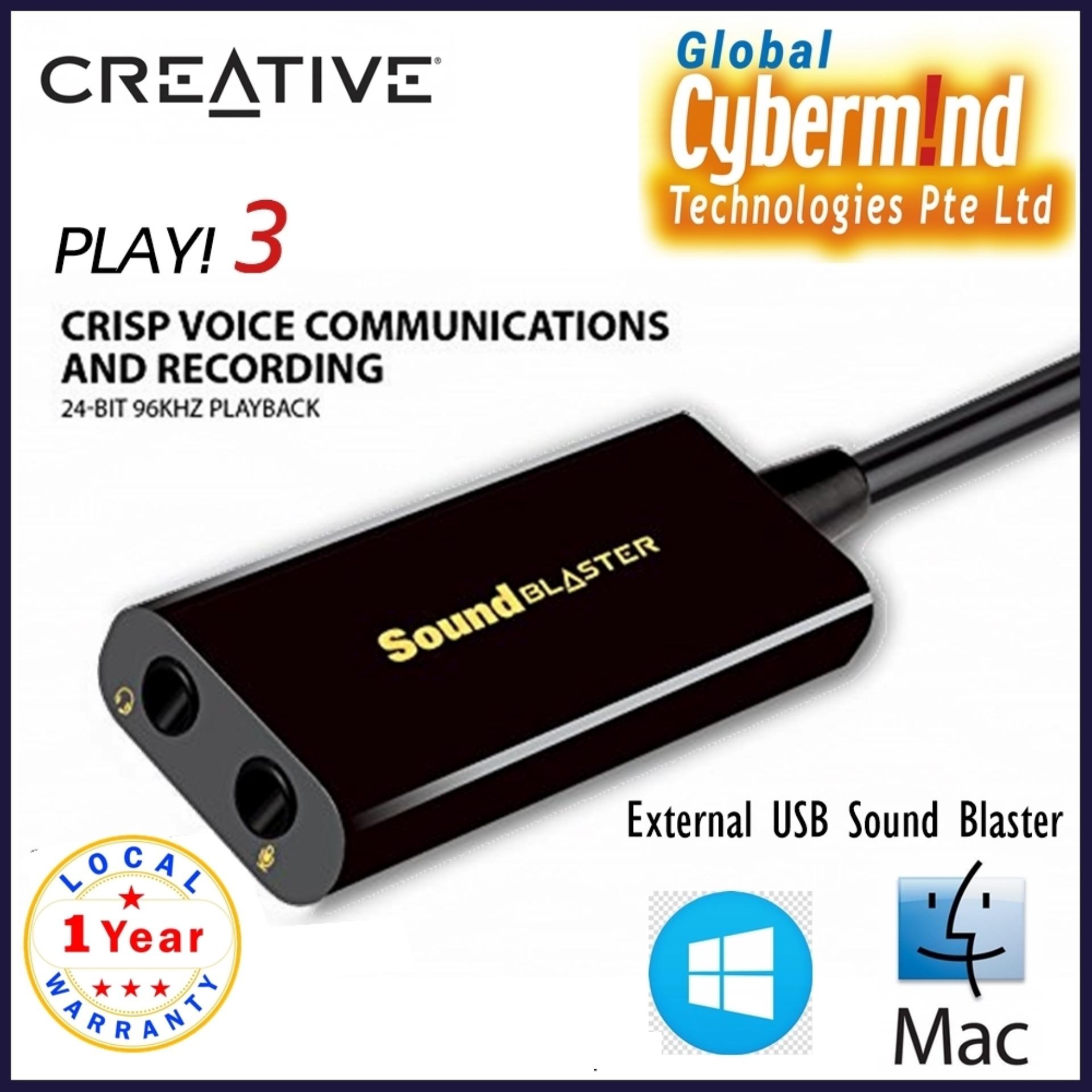 Creative Sound Blaster Play 3 Usb Dac Amp External Sound Card Lazada Singapore