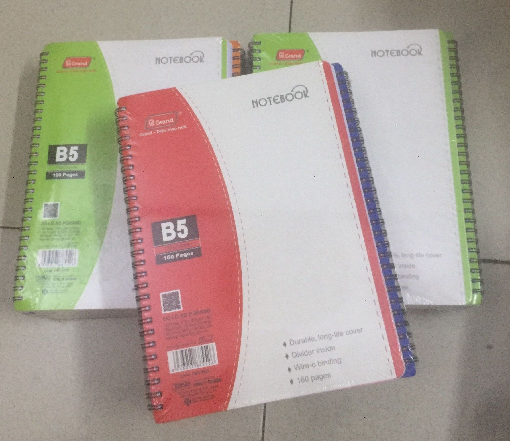 Sổ Caro Notebook B5 bìa nhựa 200 trang