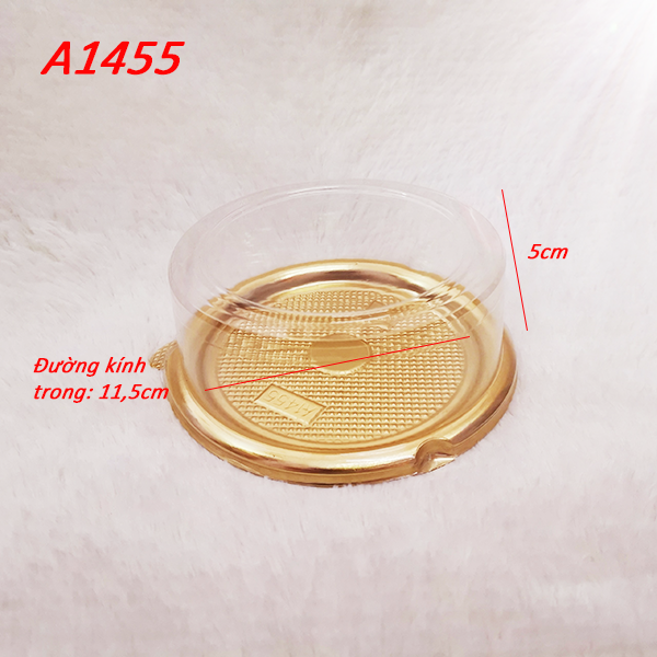 Hộp nhựa tròn đế vàng a1455 11.5cm