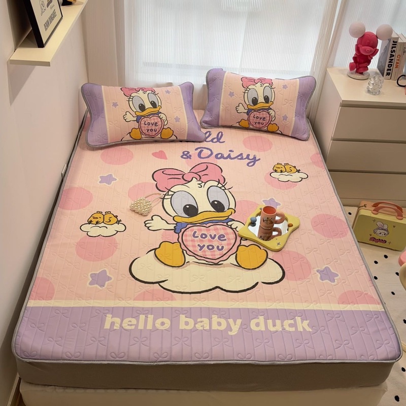 Chiếu điều hoà chun bọc 5D Vip Disney- chiếu cao su non, chiếu latex, set 3 món