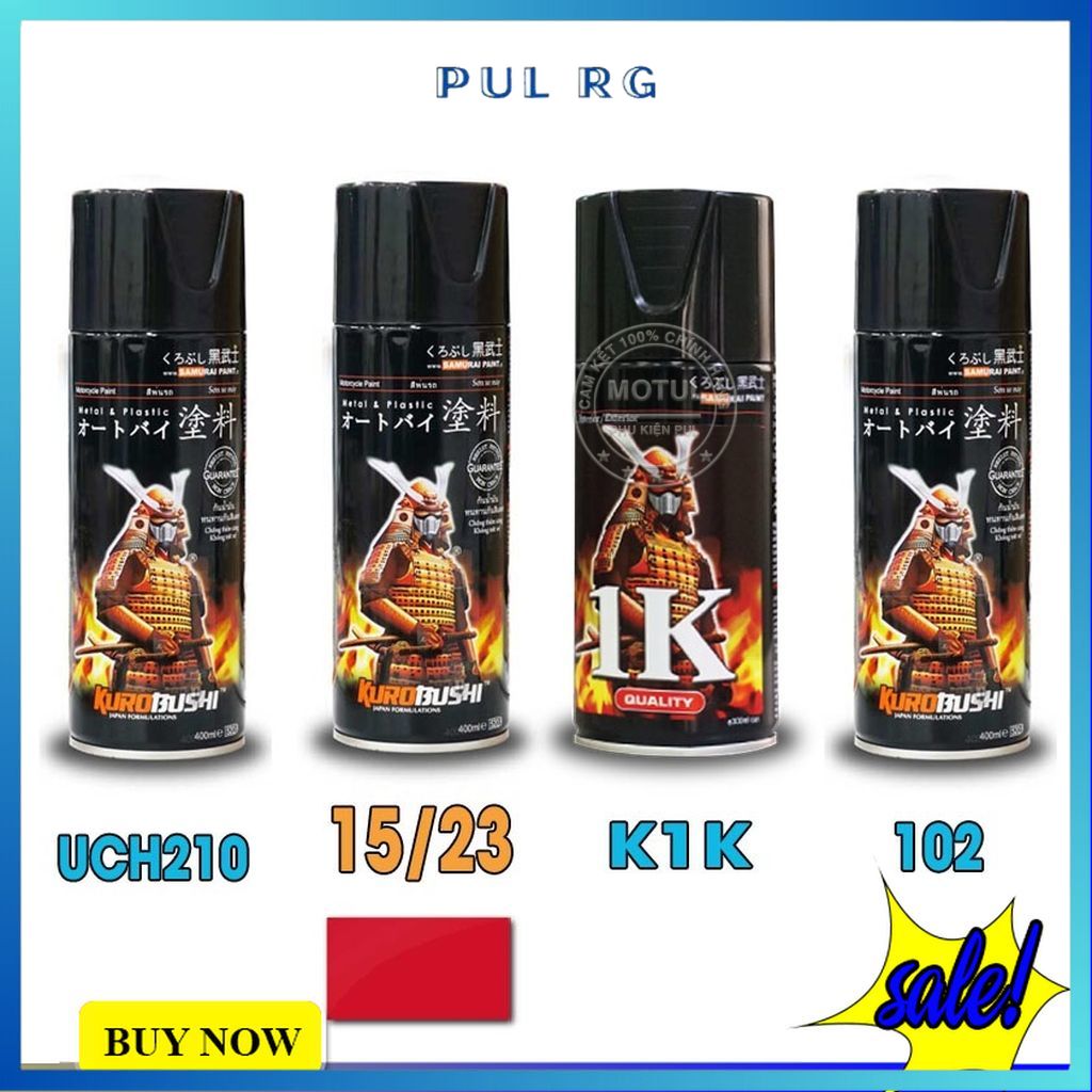 Combo 4 chai sơn samurai màu đỏ nổi bật gồm 15/23 - uch210 - 102 - k1k - giấy nhám p800