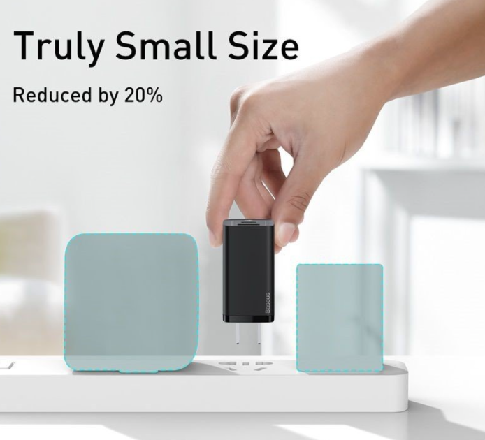 Củ Sạc Siêu Nhanh, Nhỏ Gọn Baseus GaN2 Lite Quick Charger 65W ( Type-C + USB Port)
