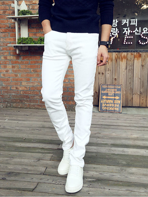 Quần Jean Ống Ôm trắng Lịch lãm.