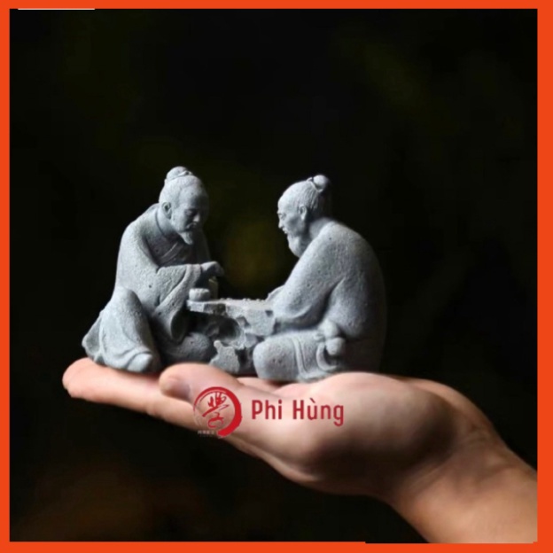 Tượng 2 Ông Lão Đánh Cờ - Đá Sa Thạch